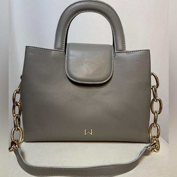 House of Want Handbags - NWOT. House of Want Snack Top Handle Vegan Leather Satchel in Stone Grey.